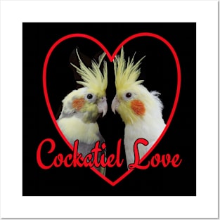 Cockatiel Love Heart Parrot Posters and Art